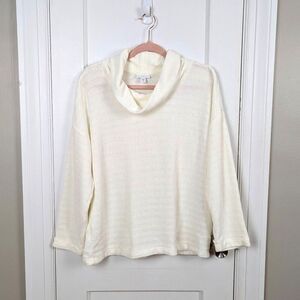 J. Jill | Women’s Cowl Neck Cream Sweater Size Medium Petite